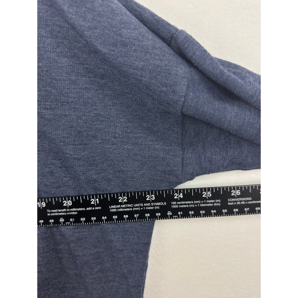 Calvin Klein Jeans Hoodie Womens Large Blue Heathered CK Pullover Sweatshirt - Picture 3 of 6